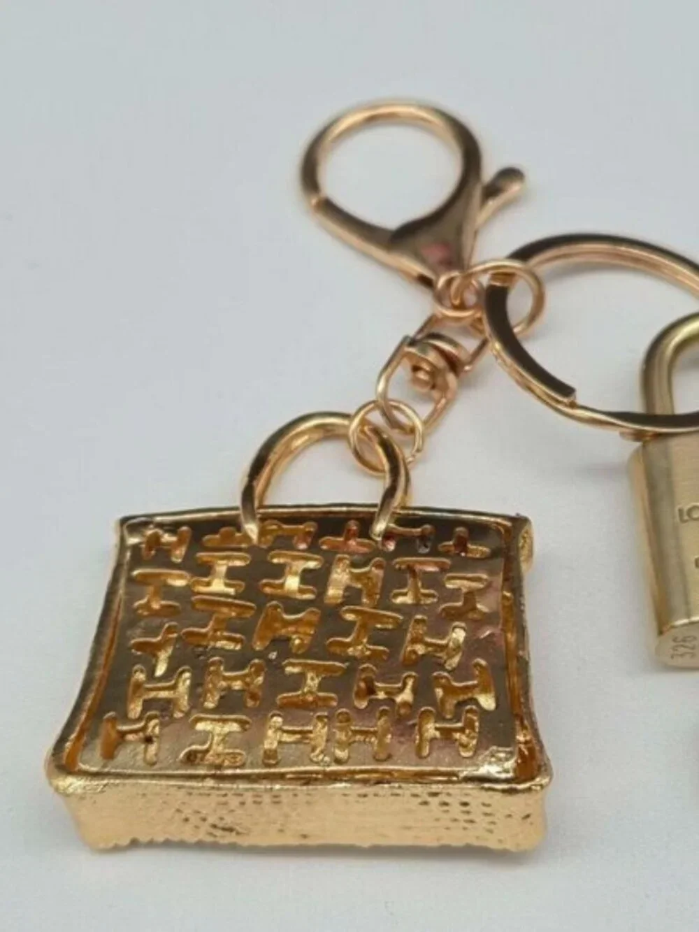 Louis Vuitton Gold Padlock 🔒 Key Set Authentic LV w/ Unbranded Bag Keychain